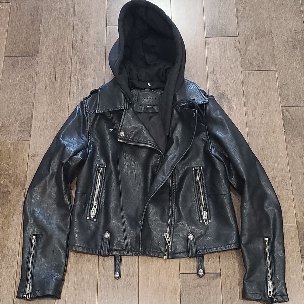 Black Faux Leather Moto Jacket
